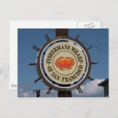 Briefkaart van de Wharf Sign van de visser (Voorkant / Achterkant)