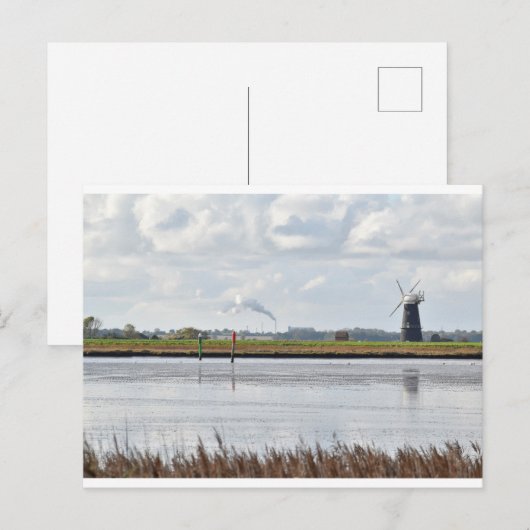 Briefkaart van de windmolen van de Norfolk Broads (Voorkant / Achterkant)