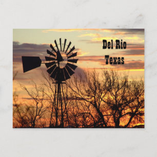 Briefkaart van de windmolen van Del Rio Texas