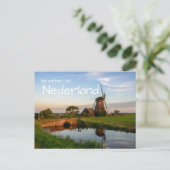 Briefkaart van de windmolen van Groeten uit Nederl (Staand voorkant)