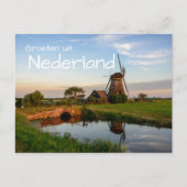 Briefkaart van de windmolen van Groeten uit Nederl (Voorkant)