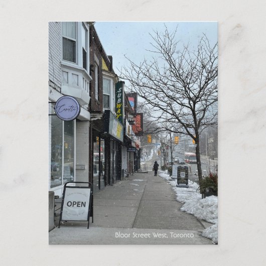 Briefkaart van de winter in Bloor Street West, Tor (Voorkant)