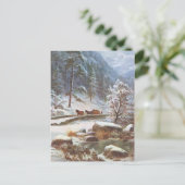 Briefkaart van de Winterscene met paarden en sneeu (Staand voorkant)