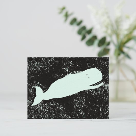 briefkaart van de witte walvis (Staand voorkant)