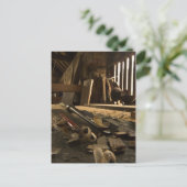 Briefkaart van de workshop van Carpenters Bezige (Staand voorkant)