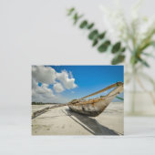 Briefkaart van de Zanzibar-vissersboot (Staand voorkant)