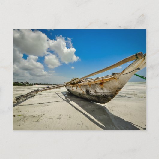 Briefkaart van de Zanzibar-vissersboot (Voorkant)