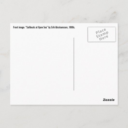 Briefkaart van de Zeilboten van Abrahamsson (Achterkant)