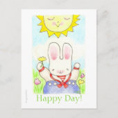 briefkaart van de zeilorkonijn Happy Day (Voorkant)