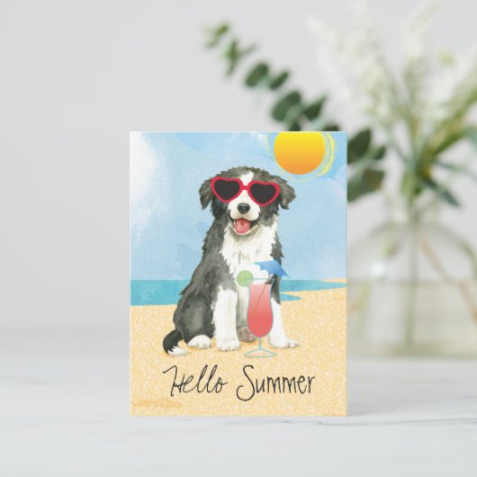 Briefkaart van de zomergrensligging (Staand voorkant)