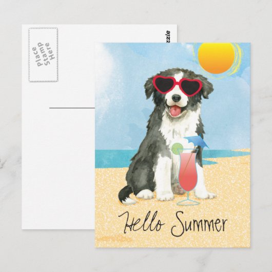 Briefkaart van de zomergrensligging (Voorkant / Achterkant)