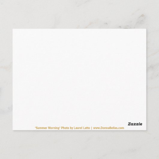 Briefkaart van de zomermorgen (Achterkant)