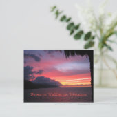 briefkaart van de zonsondergang in Puerto Vallarta (Staand voorkant)