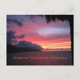 briefkaart van de zonsondergang in Puerto Vallarta