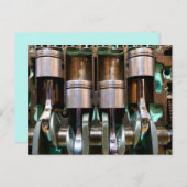 briefkaart van de zuigermotoren van auto's (Voorkant / Achterkant)