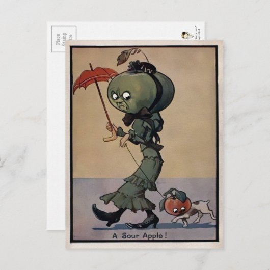  Briefkaart van de Zure Apple (Voorkant / Achterkant)