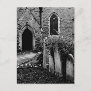 Briefkaart van de zwarte en de witte kerk