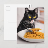 Briefkaart van de zwarte kattenetster (Voorkant / Achterkant)