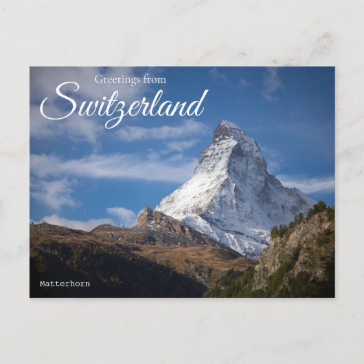 Briefkaart van de Zwitserse Matterhorn (Voorkant)