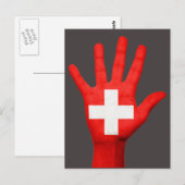 Briefkaart van de Zwitserse vlag (Voorkant / Achterkant)