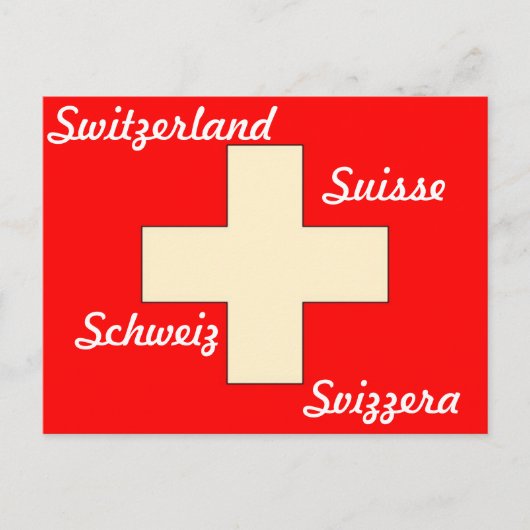 Briefkaart van de Zwitserse vlag (Voorkant)
