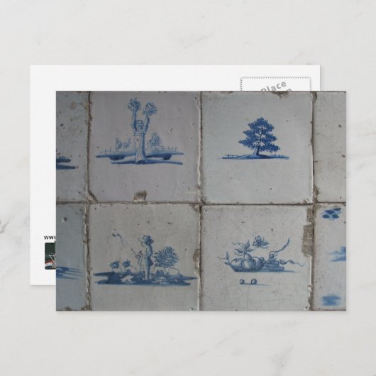 Briefkaart van Delft Blue Tiles (Voorkant / Achterkant)