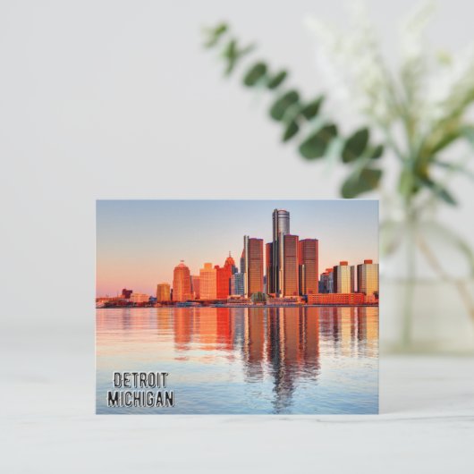 Briefkaart van Detroit Michigan (Staand voorkant)