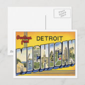 Briefkaart van Detroit Michigan USA (Voorkant / Achterkant)