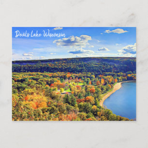 Briefkaart van Devil's Lake Wisconsin