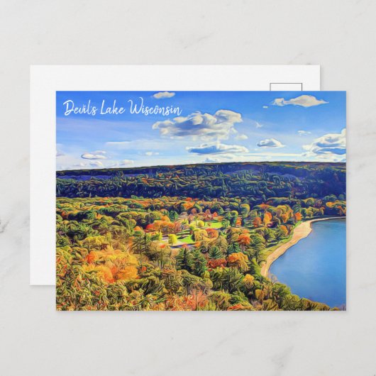 Briefkaart van Devil's Lake Wisconsin (Voorkant / Achterkant)