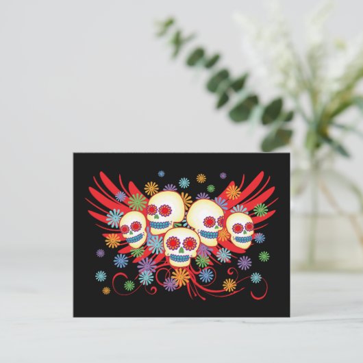 Briefkaart van Dia de los Muertos (Staand voorkant)