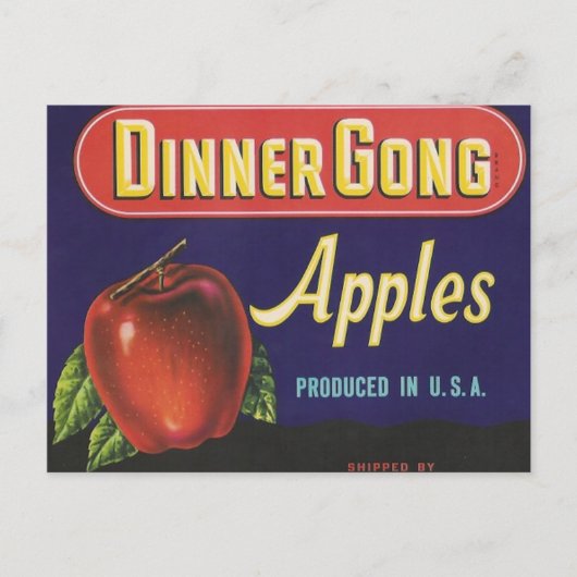briefkaart van diner gong appels (Voorkant)