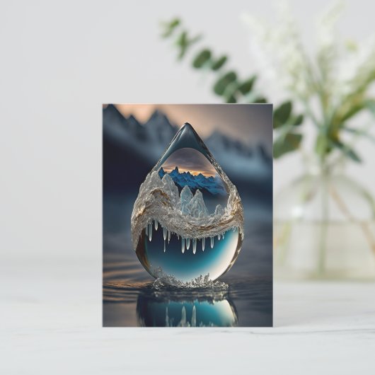 Briefkaart van druplet, bevroren (Staand voorkant)