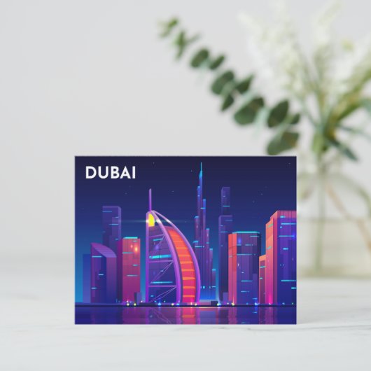 Briefkaart van Dubai Verenigde Arabische Emiraten (Staand voorkant)