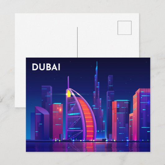 Briefkaart van Dubai Verenigde Arabische Emiraten (Voorkant / Achterkant)