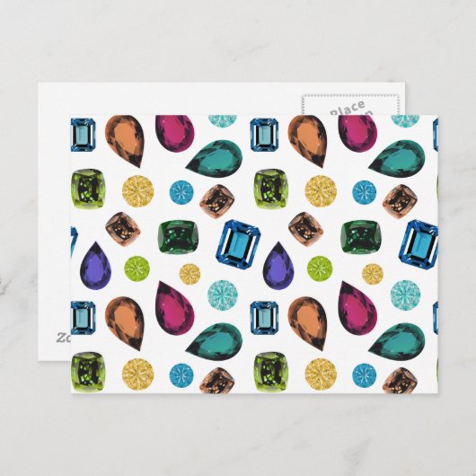 Briefkaart van edelstenen (Voorkant / Achterkant)