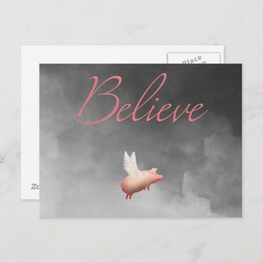 briefkaart van een gelovig varken (Voorkant / Achterkant)