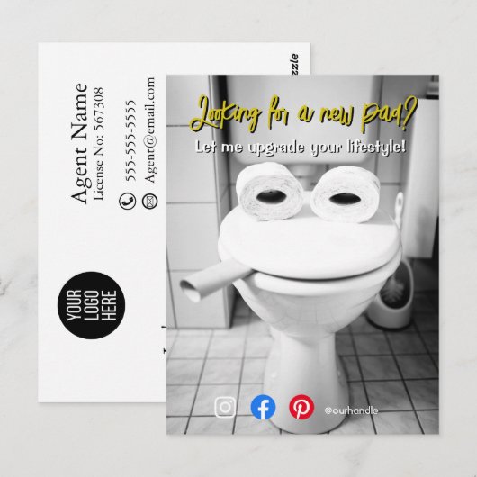 briefkaart van een grappig vastgoed (Voorkant / Achterkant)