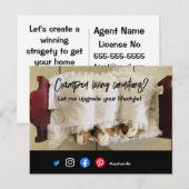 briefkaart van een grappig vastgoed, een gekke hon (Voorkant / Achterkant)