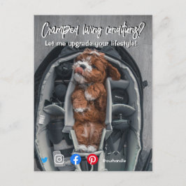 briefkaart van een grappig vastgoed, een gekke hon