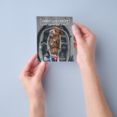 briefkaart van een grappig vastgoed, een gekke hon flyer (Hand)