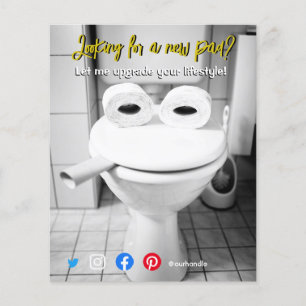 briefkaart van een grappig vastgoed flyer