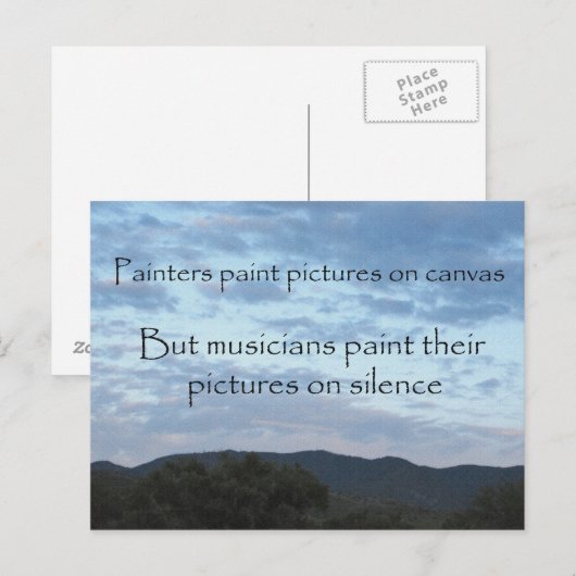 Briefkaart van een muzikant (Voorkant / Achterkant)