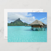 Briefkaart van een overwateroord op Bora Bora (Voorkant / Achterkant)