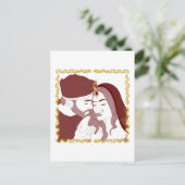 Briefkaart van een romantisch Indiaas Desi-koppel (Staand voorkant)