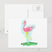 Briefkaart van een Roze Flamingo (Voorkant / Achterkant)