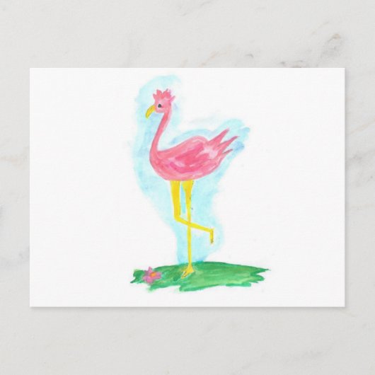 Briefkaart van een Roze Flamingo (Voorkant)