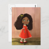 Briefkaart van een schattig meisje (Voorkant / Achterkant)