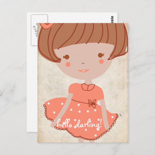 briefkaart van een zoete boeg van papiervruchten (Voorkant / Achterkant)