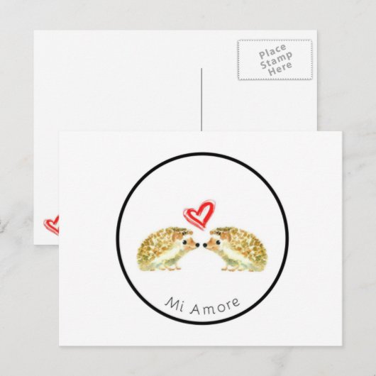 Briefkaart van Egel Love (Voorkant / Achterkant)